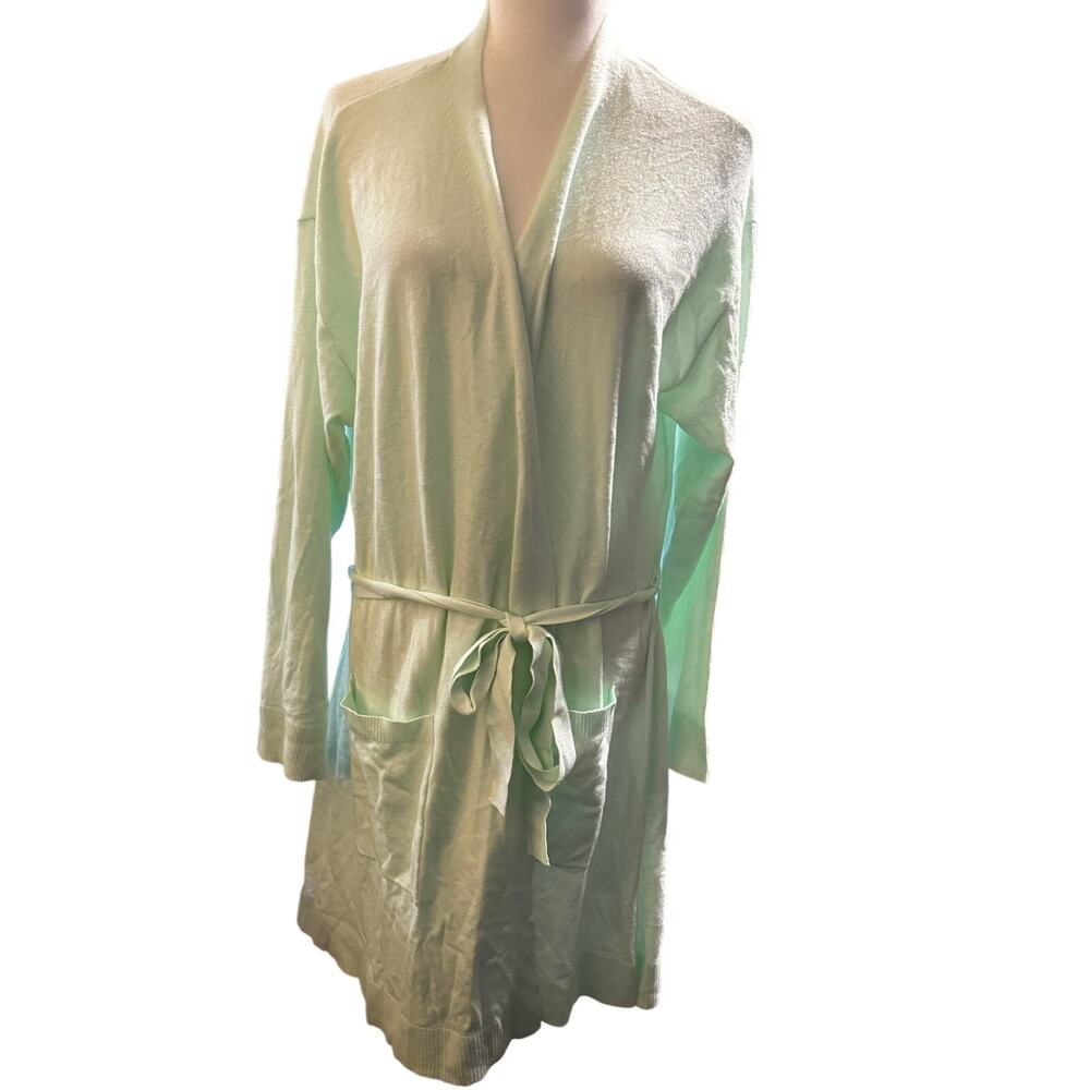 State of Day Buttermint Mint Green Soft Knit Robe, Tie Waist Pockets, 2XL, NWT